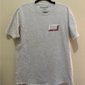 Ariat Light Gray and Red Men's Short Sleeve Tee